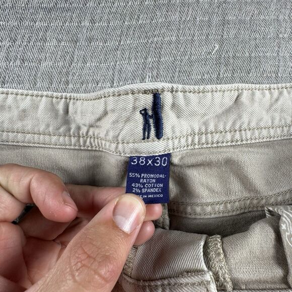 Johnnie-O Hugo Classy Pant Men 38x30 Light Khaki 5-Pocket Stretch Chino Perform - Picture 6 of 9